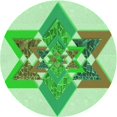 thumbnail image 1 of Ahgly Tapis Rond Lavable en Machine Intérieur Vert Jade Transitionnel, 8 Pieds Rond, 1 of 7