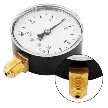 0-10 Bar Pneumatic & Hydraulic All Purpose Pressure Gauge Meter Side Mount Manometer Air Oil Water Gas Pressure Gauge/ Meter Piezometer 1/4" NPT Brass TS-60-10