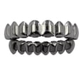 thumbnail image 2 of TISHITA 18K Gold Custom Top&Bottom Teeth Grill Set Hip Hop Grill Prop Black, 2 of 8