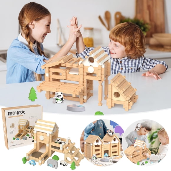 Wooden Mortise Tenon Building Block Set, Educational Construction Toy for Creativity, Traditional Wood Craft Puzzle