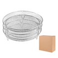 thumbnail image 1 of 3Pcs Air Fryer Rack Air Fryer Tray Dehydrator Rack Chips 3 Layer Roasting Basket round 20cm, 1 of 9