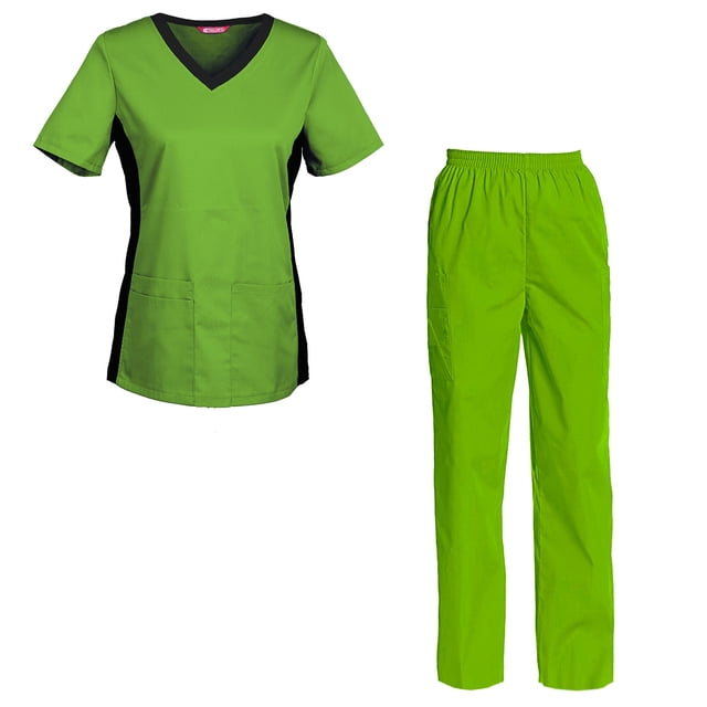 Women's Scrubs Set Scrub Top and Pants Scrubs Set