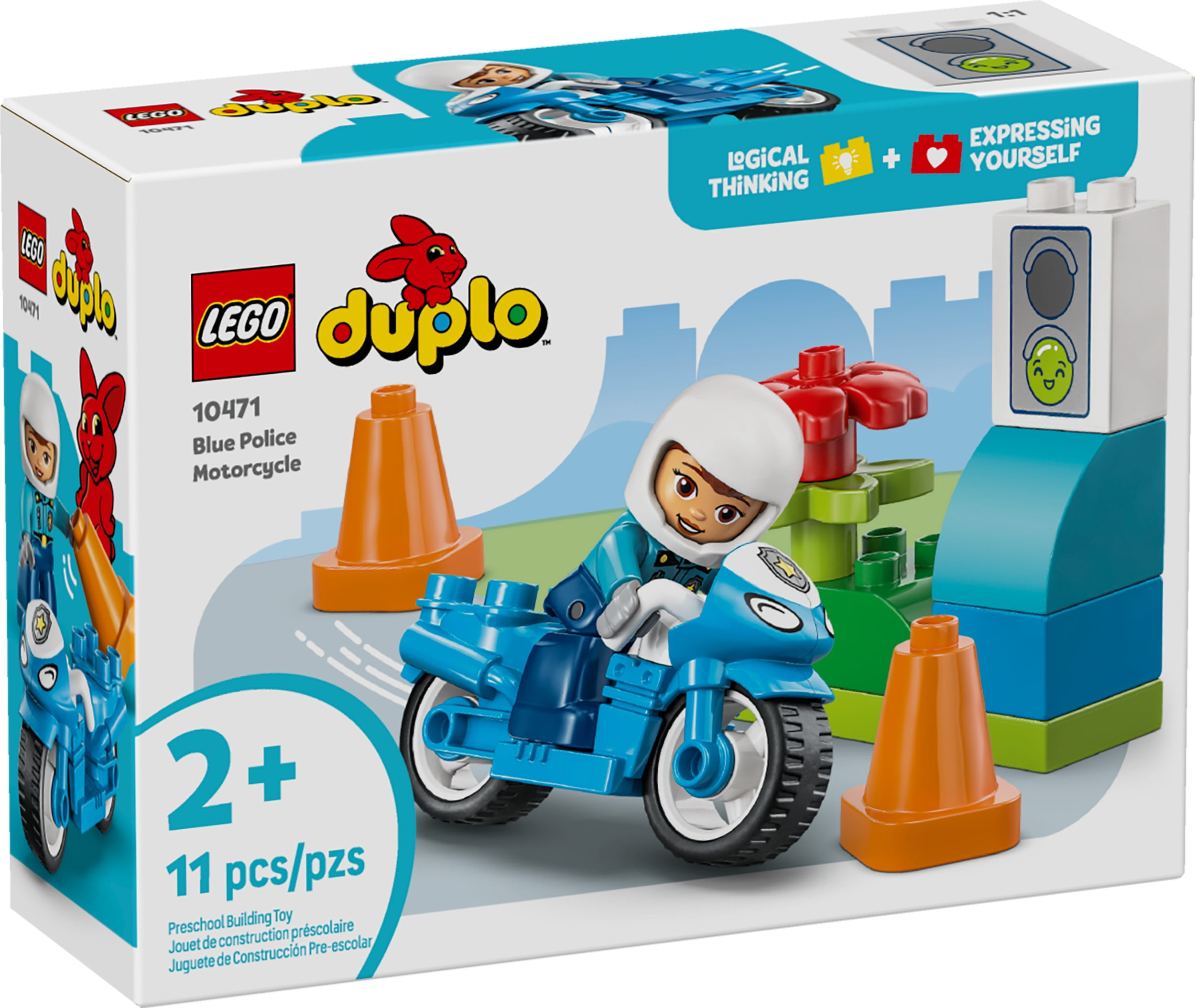 LEGO DUPLO Ma Ville La Moto de Police Bleue, Ensemble de Jeu 10471