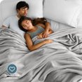 thumbnail image 4 of Bare Home Microplush Fleece Blanket - 300 GSM - Fuzzy Microfleece - Soft & Plush - Giant, Light Gray, 4 of 9