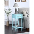 thumbnail image 1 of Table d'Appoint de Style Campagnard Français Khloe Deluxe à un Tiroir avec Tablette en Bois Bleu, 1 of 8
