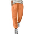 thumbnail image 1 of VEKDONE Womens Linen Long Pants Orange M, 1 of 5