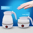 thumbnail image 4 of US Plug Foldable Electric Kettle with Silicone & Stainless Steel Body, 600W Fast Heating, One-Button Operation, Ergonomic Handle & Lid, Washable Design, Compact for Travel/Home, White (Space-Saving, 4 of 6