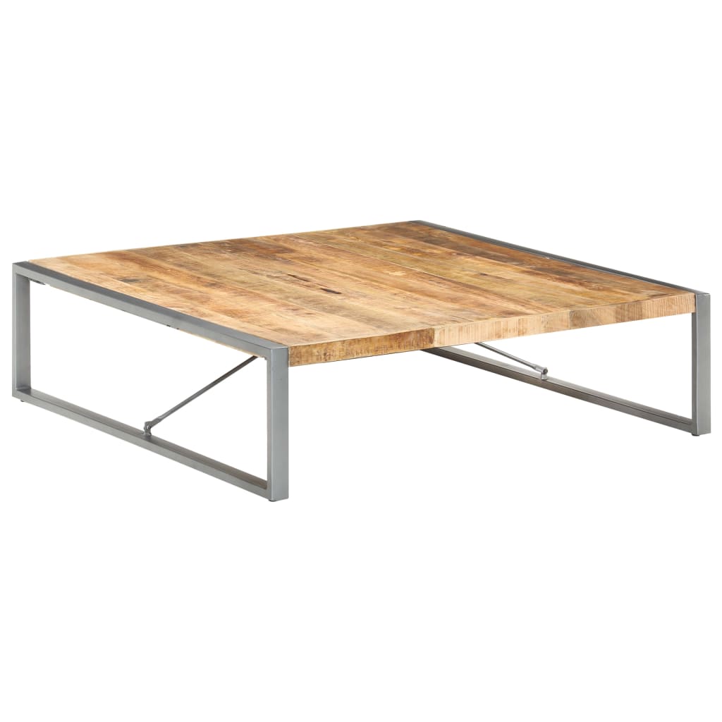 vidaXL Table Basse 140x140x40 cm Bois de Manguier Brut