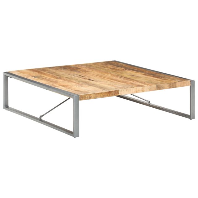vidaXL Table Basse 140x140x40 cm Bois de Manguier Brut