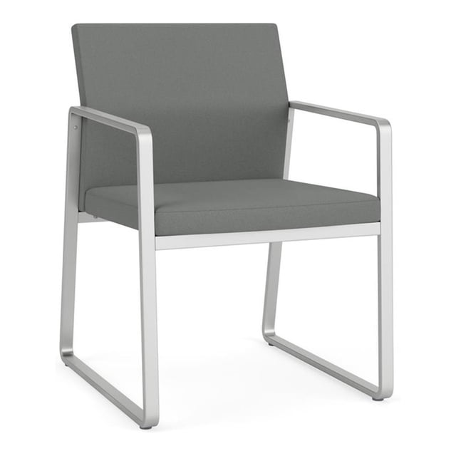 Fauteuil d'Appoint pour Réception et Salle d'Attente Gansett / Acier Argenté / Gris Pâle