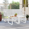 thumbnail image 2 of Gymax 3 PCS Patio Furniture Set w/1 Loveseat & 2 Side Tables All-Weather Bistro Set White, 2 of 10