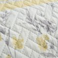 thumbnail image 4 of JML Quilt Set 3 Piece, Embossed Bedspread Bedding Set with 2 Shams, Queen, Grey & Yellow Floral, 4 of 6