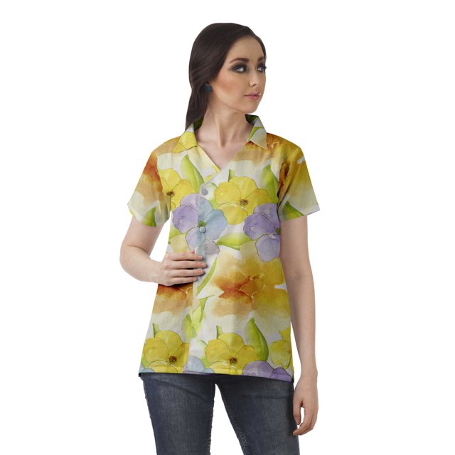 Moomaya Chemise Tunique Style Enveloppant pour Femmes en Coton Décontracté Col Classique Boutonné