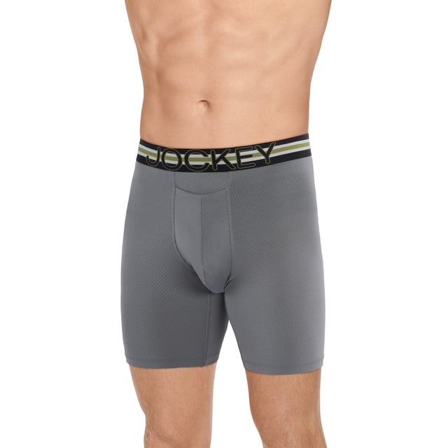 Jockey Sport Men's Stability Pouch Microfiber 9" Long Leg Boxer Brief