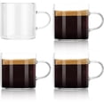 thumbnail image 1 of 4-Pack 4oz Espresso Cups Espresso Shot Glasses with Handle, Small Glass Coffee Cups, Espresso Mugs Demitasse Cups Cappuccino Cup for Hot or Cold Latte, Tea, Microwave Dishwasher Safe, 1 of 5