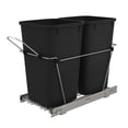 thumbnail image 1 of Rev-A-Shelf Double Pull Out Trash Can 27 Qt for Kitchen, Black, RV-15KD-18C S, 1 of 5