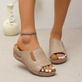 thumbnail image 2 of Womens New Wedge High Heel Fish Mouth Stitched Sandals, 2 of 9