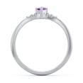 thumbnail image 4 of Birthstone Heart Ring with Shoulder Accents - Amethyst (February), 4 of 4