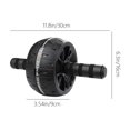 thumbnail image 3 of Abdominal Muscle Training Roller | Core Strength Ab Wheel | Plastic & Steel Construction | Full Body Exercise | Home Gym & Portable Use | Includes Kneeling Pad | 30x16x16cm | Black, 3 of 9