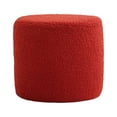 thumbnail image 3 of Tabouret Repose-Pieds Rond Antidérapant Banc Repose-Pieds Siège Rembourré Tabouret Décoratif pour Canapé pour Maison Chambre Salon Robuste Pièce de Chevet Rouge, 3 of 8