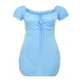 thumbnail image 4 of Women‘s Short Sleeve Square Neck Lacing Mini Dress, 4 of 5