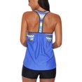 thumbnail image 4 of Haut de Tankini Rehausseur à Dos en T à Bretelles, Imprimé à Rayures Blouson pour Femmes avec Short, 4 of 6