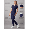thumbnail image 3 of Adar Addition Go-Higher Scrub Set For Women - Notched V-Neck Scrub Top & Skinny Cargo Scrub Pants, 3 of 7