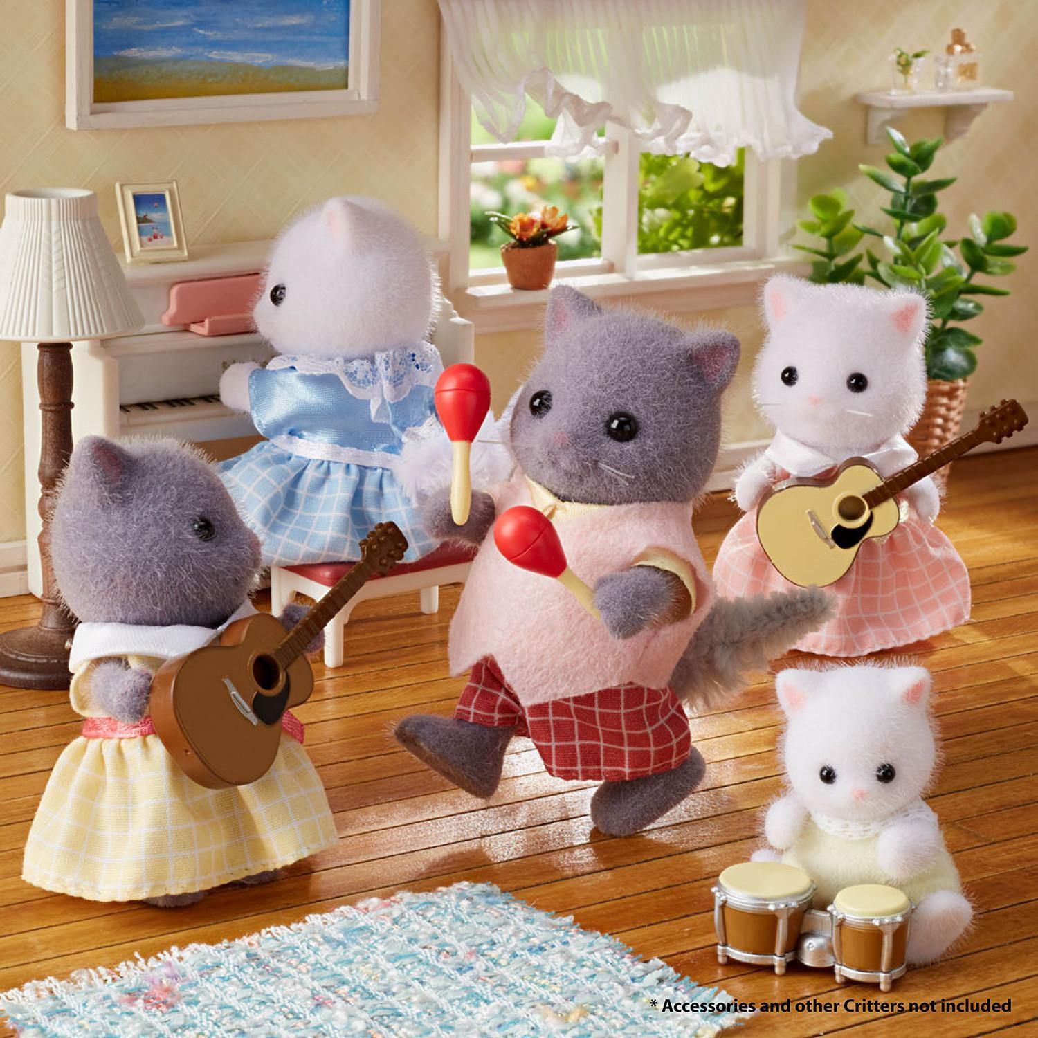Famille Persian Cat de Calico Critters, ensemble de 4 poupées figurines à collectionner