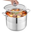 thumbnail image 1 of VEVOR Stainless Steel Stock Pot, 16-Quart Stainless Steel Stockpot with Glass Lid, PFOA-Free, PFAS-Free, Compatible with Gas Stoves, Induction Cooktops, Electric Stoves, for Soups, Stews, and Pasta, 1 of 9