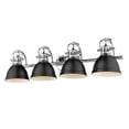 thumbnail image 1 of Duncan CH 4 Light Bath Vanity, Chrome with Matte Black Shades, 1 of 3