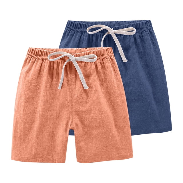 RXIRUCGD 2025 Summer Clothes for Kids 2PC Children's Summer Solid Casual Sports Shorts With Drawstring For Kids