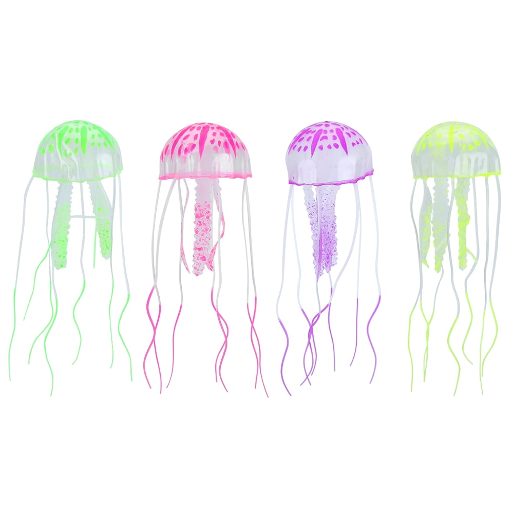 AMONIDA Fish Tank Simulation Jellyfish, Fluorescent Floating Artificial Aquarium Silicone Jellyfish, Fish Tanks For Aquarium