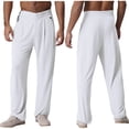 thumbnail image 5 of YiZYiF Men's Latin Dance Pant Salsa Rumba Tango Competition Ballroom Practice Pants Trousers White S, 5 of 5
