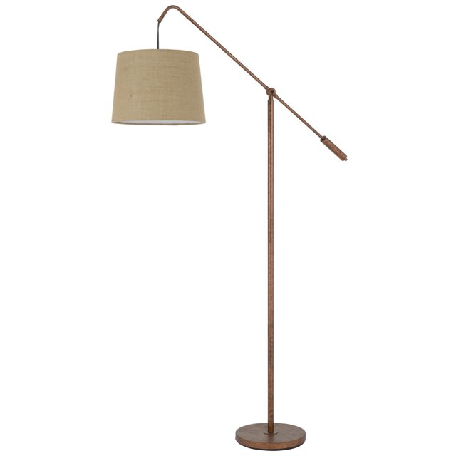 Benjara BM272212 68 Inch Adjustable Arc Arm Metal Floor Lamp, Rustic Bronze