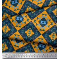 thumbnail image 2 of Soimoi Orange Moss Georgette Fabric Check & Geometric Decor Fabric Printed Yard 42 Inch Wide, 2 of 5