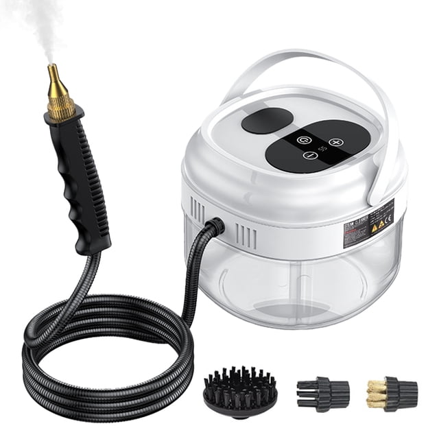 Pressurized Handheld Multi-surface Steam Cleaner with 3 Brushes and Extended Rod for Home Portable Cleaning Steamer with 6 Gear Adjustable Digital Touch Screen 1500ml Water
