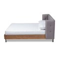 thumbnail image 2 of Baxton Studio Catarina Queen Size Gray Upholstered Brown Platform Bed, 2 of 10