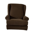 thumbnail image 4 of GUOOL 1 set Stretch Spandex Furniture Piece Wingback Chair Slipcover Protector Coffee, 4 of 9