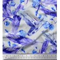 thumbnail image 1 of Soimoi Rayon Fabric Flowers & Feather Print Fabric by The Yard 56 Inch Wide, 1 of 3