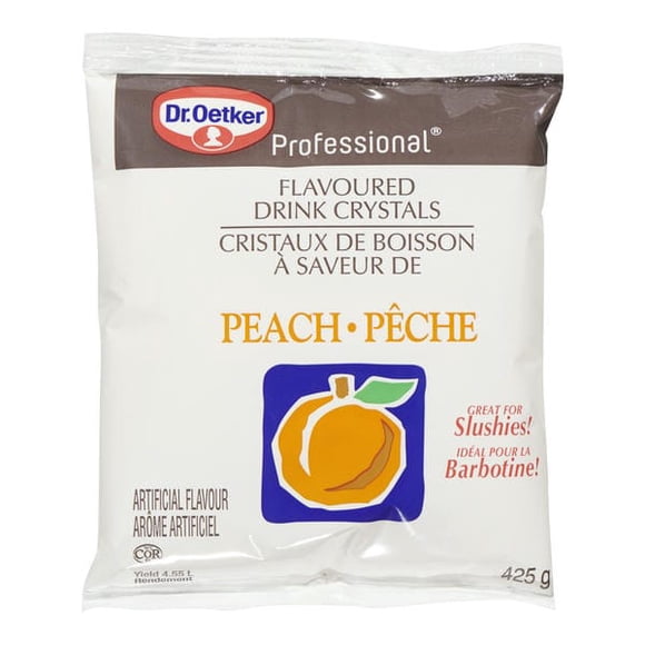 Dr. Oetker Mélange pour Boisson à la Pêche en Cristal, 425 g (15 oz) – Poudre de Boisson Rafraîchissante à Saveur de Pêche