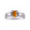 thumbnail image 1 of RYLOS Mens Rings 14K White Gold Classic Design 7X5MM Oval Gemstone & Diamond  Tiger Eye November Birthstone Ring Size 13, 1 of 6