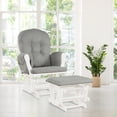 thumbnail image 3 of Gymax Baby Nursery Relax Rocker Rocking Chair Glider & Ottoman Set w/ Cushion Light Grey, 3 of 10