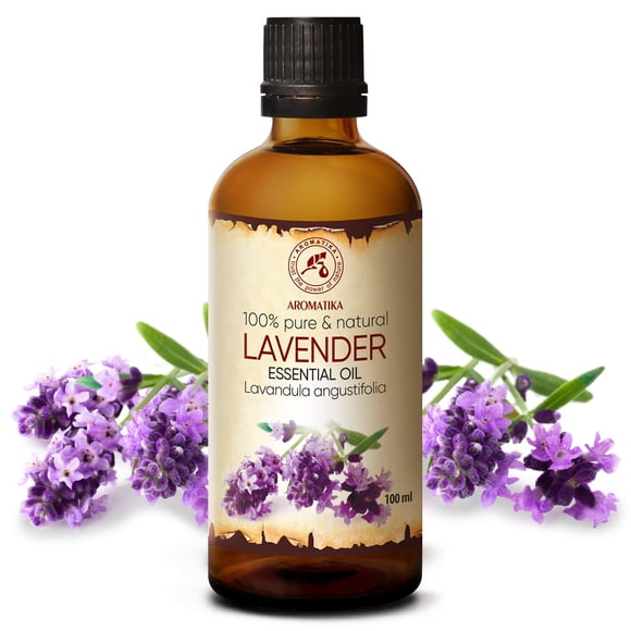 Huile Essentielle de Lavande 3,4 Fl Oz - Lavandula Angustifolia - Usage 100 % Pur et Naturel pour Soulager la Tension - Bonne Humeur - Rafraîchir les Pièces - pour le Bain - Sauna - Huiles Parfumées