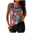 thumbnail image 2 of UPPADA Two Piece Tankini Swimsuits for Women High Waisted 2 Piece Bathing Suits Floral Print Tankini Set Tummy Control Modest Swimwear for Holiday Bathingsuits for Women Over 50 Multicolor,S, 2 of 6