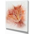 thumbnail image 2 of Brown Cat Face Sketch on White - Large Animal Canvas Artwork, 2 of 4