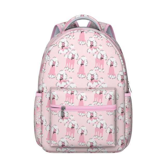 Boho Dog Aesthetic School Bag with Hand-Drawn Dog Graphics, Ethnic Patterns, and Floral Designs, Spacious and Trendy