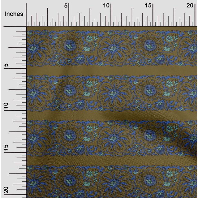 oneOone Polyester Lycra Fabric Leaves & Floral Block Decor Fabric Printed BTY 56 Inch Wide