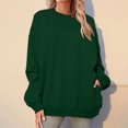 thumbnail image 4 of 2023 Chandail en Molleton Mode pour Femmes 50 % de Réduction Liquidation Mode Décontractée Manches Longues Dames Ample Poche Long Chandails en Molleton Sans Capuche Hauts Blouse, 4 of 7