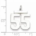 thumbnail image 2 of Sterling Silver Rhodium-plated Medium Polished Number 55 Charm QMS55 (21mm x 16mm), 2 of 2