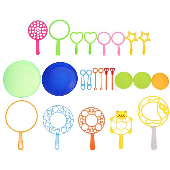 Shisuyan 24Pcs Bubble Wand Toys Plastic Bubble Making Different Shapes Birthday Party